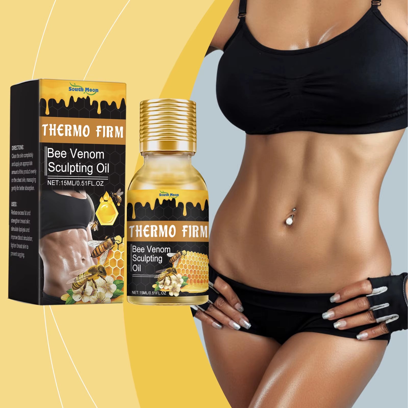 Abdominal Fat Reducing Oils Rapid Fat Burning Waist Cellulite Removal Improve Skin Sagging Firming Body Slimming Massage Oil