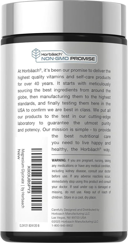 Magnesium Glycinate | 250Mg | 120 Softgels | Non-Gmo and Gluten Free Supplement | by