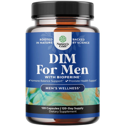DIM Supplement for Men, Estrogen Blocker Hormone Balance Support, 120 Capsules