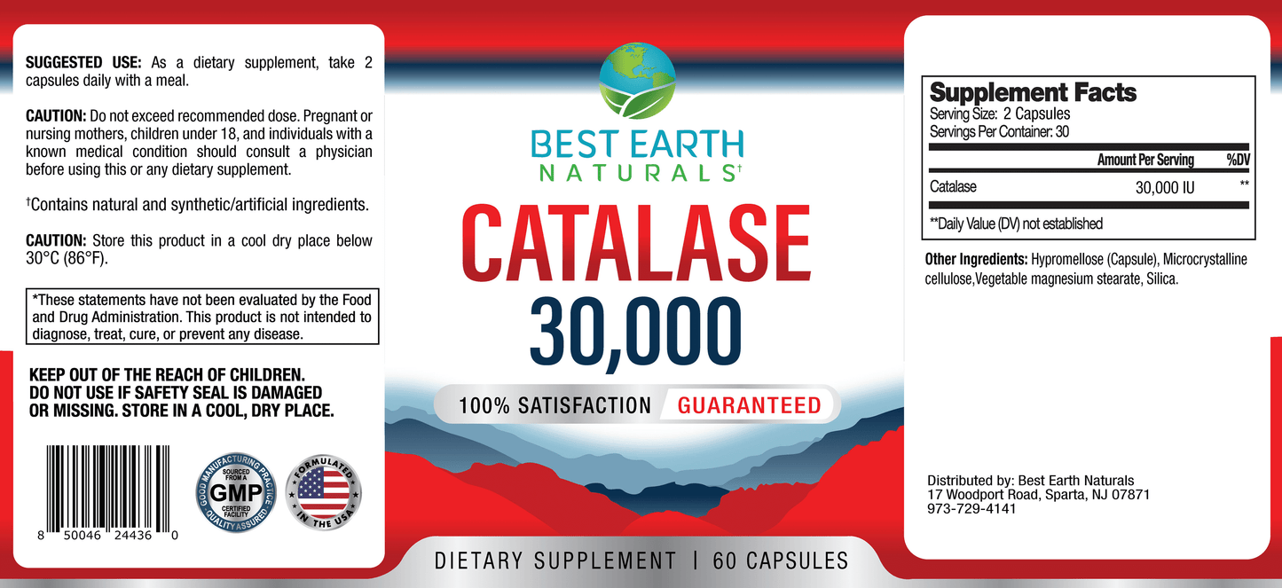 Catalase 30,000 by , Pure Catalase Antioxidant Enzyme for Men and Women, 60 Count