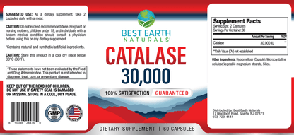 Catalase 30,000 by , Pure Catalase Antioxidant Enzyme for Men and Women, 60 Count