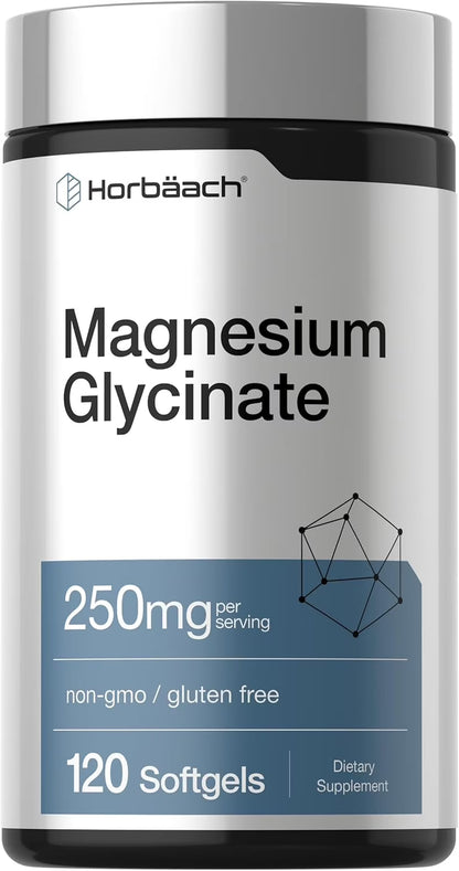 Magnesium Glycinate | 250Mg | 120 Softgels | Non-Gmo and Gluten Free Supplement | by