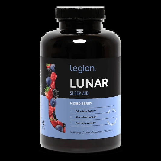 Athletics Lunar Mixed Berry Chewable Sleep Aid Supplement, Melatonin, Glycine, L-Theanine & GABA, 120 Tablets